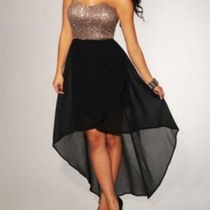 Women’s Y2K Black Chiffon High-Low Skirt Medium, Sheer Layered Festival Ready